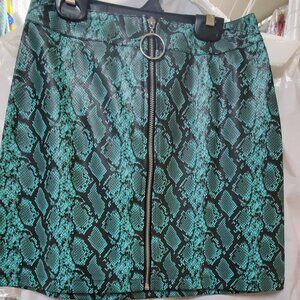 TIGER MIST SNAKESKIN FAUX LEATHER SKIRT